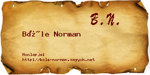 Bőle Norman névjegykártya